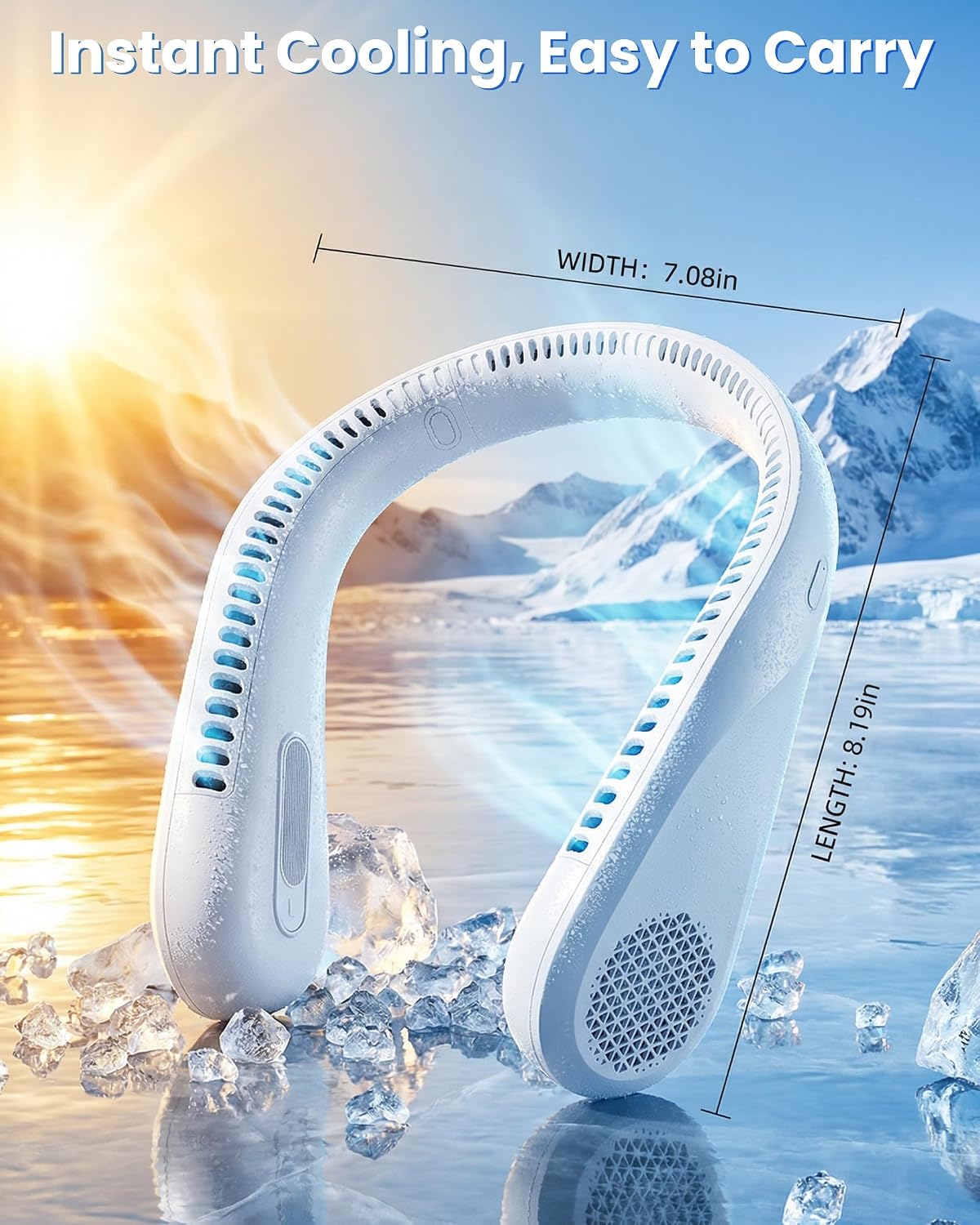 Chasesun Portable Neck Fan - Rechargeable Personal Fan, 20 Hours Cooling Time, No Hair Tangling, Hands-Free Bladeless Fan for Travel, Birthday Gifts for Women and Men