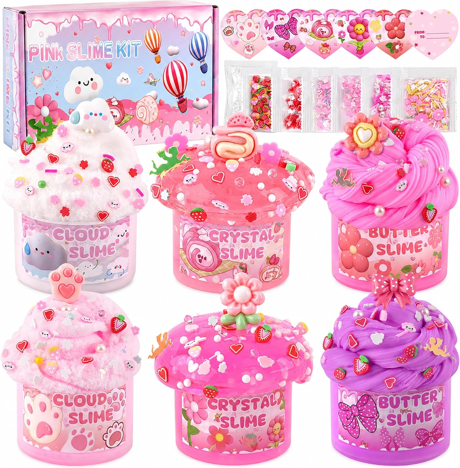 Cloud Slime kit for Girls Ages 8-12, Toys for Girls and Boys, for Kids Slime Set Party kit Goodie Bag Stuffers, 4 5 6 7 8 9 10 Year Old Girl Birthday Gift Cute Stuff