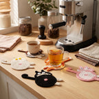 Cat Gifts for Cat Lovers Cat Coaster Woven Creative Cute Cat Coaster Insulation Coaster Coffee and Tea Coaster Desktop Gifts