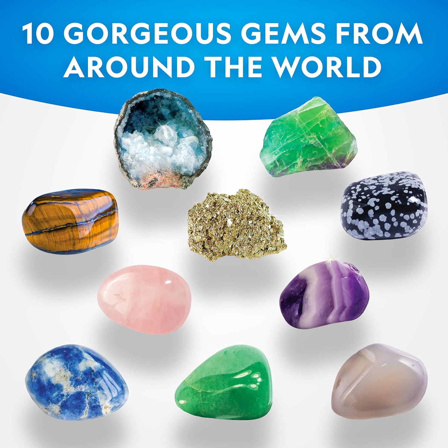 National Geographic Gigantic Gemstone Dig Kit – Excavate Real Gems from a Giant Dig Brick, Gem Mining Kit for Kids, STEM Rock Collection Activity, Includes Tools & Learning Guide