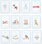 Boy Watercolor Milestone Cards - My First Monthly Milestone Cards,Blue Boy 12 Monthly Newborn Photos