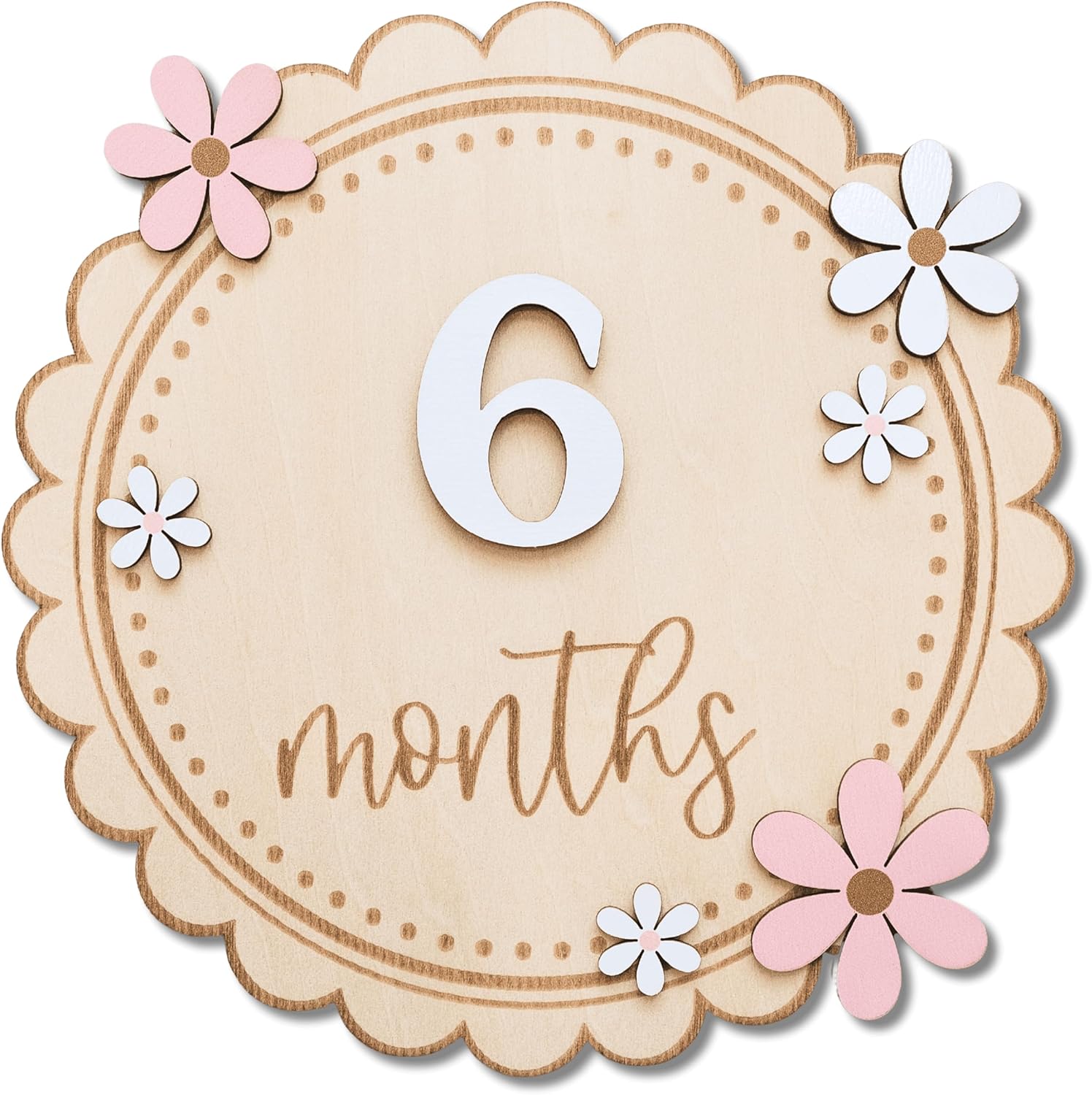 Baby Girl Monthly Milestone Signs, 1-12 Monthly Baby Milestone Girl, Newborn Photography Props Double-Sided, Nursery Decor for Girls