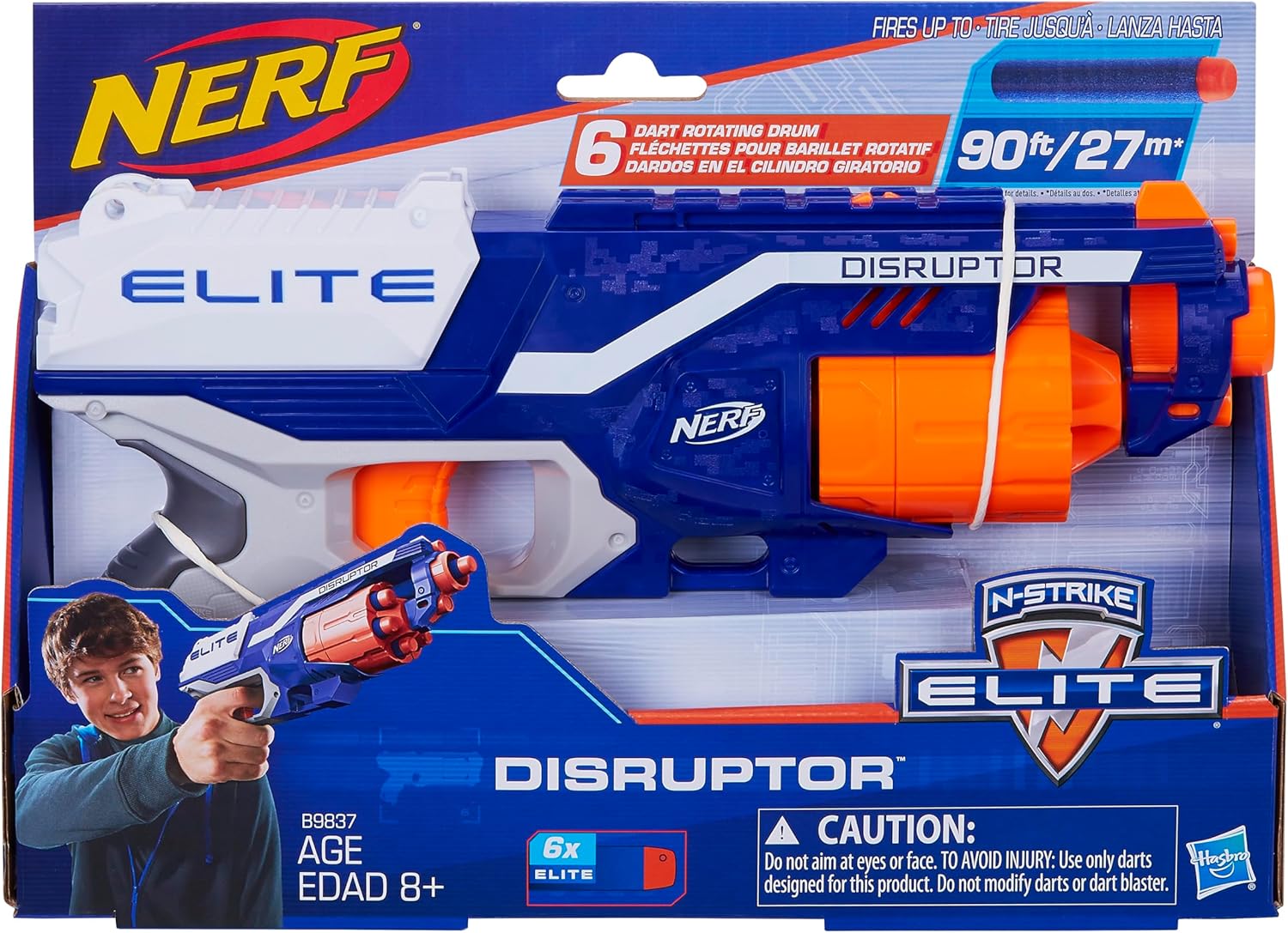 Elite Disrupter Blaster - 6-Dart Rotating Drum, Slam Fire