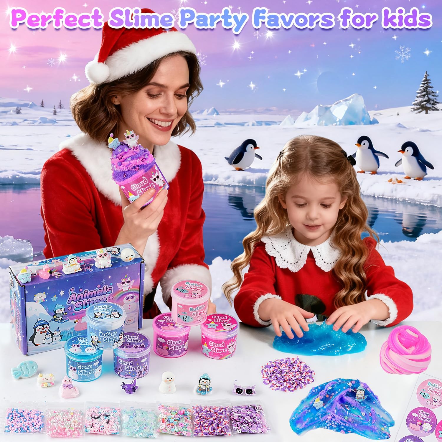 Cloud Slime kit for Girls Ages 8-12, Toys for Girls and Boys, for Kids Slime Set Party kit Goodie Bag Stuffers, 4 5 6 7 8 9 10 Year Old Girl Birthday Gift Cute Stuff