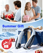 Portable Neck Fan, Max 20H, Rechargeable Personal Fan with 6000mAh Battery, 360° Cooling, 6 Speeds Hands-Free Wearable Fan, Gifts for Men, Women, Travel, World Cup, Outdoor