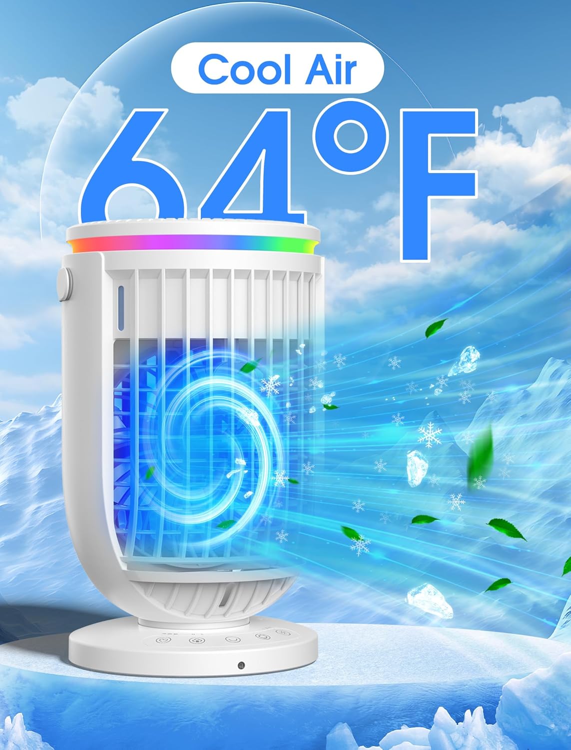 Portable Air Conditioners,Evaporative Air Cooler with Remote,120° Oscillating,1200ML Personal Mini Air Conditioner Fan Cooling Fan with 2 Modes,3 Speeds, Portable AC Unit for Bedroom Office