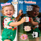Animal Pop Suction Fidgets Toys, Toddler Travel Toys for Airplane Car Activities Essential, Party Favors for Kids, Goodie Bags Stuffers for Kids, Toddler Bath Toys, Birthday Gifts for Boy Girls