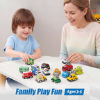 JOYIN 18 Pcs Pull Back City Cars and Trucks Toy Vehicles Set, Friction Powered Mini Cars Toys for Toddlers, Party Favors for Kids 3-5, Birthday Gifts for Boys and Girls, Goodie Bag Stuffers