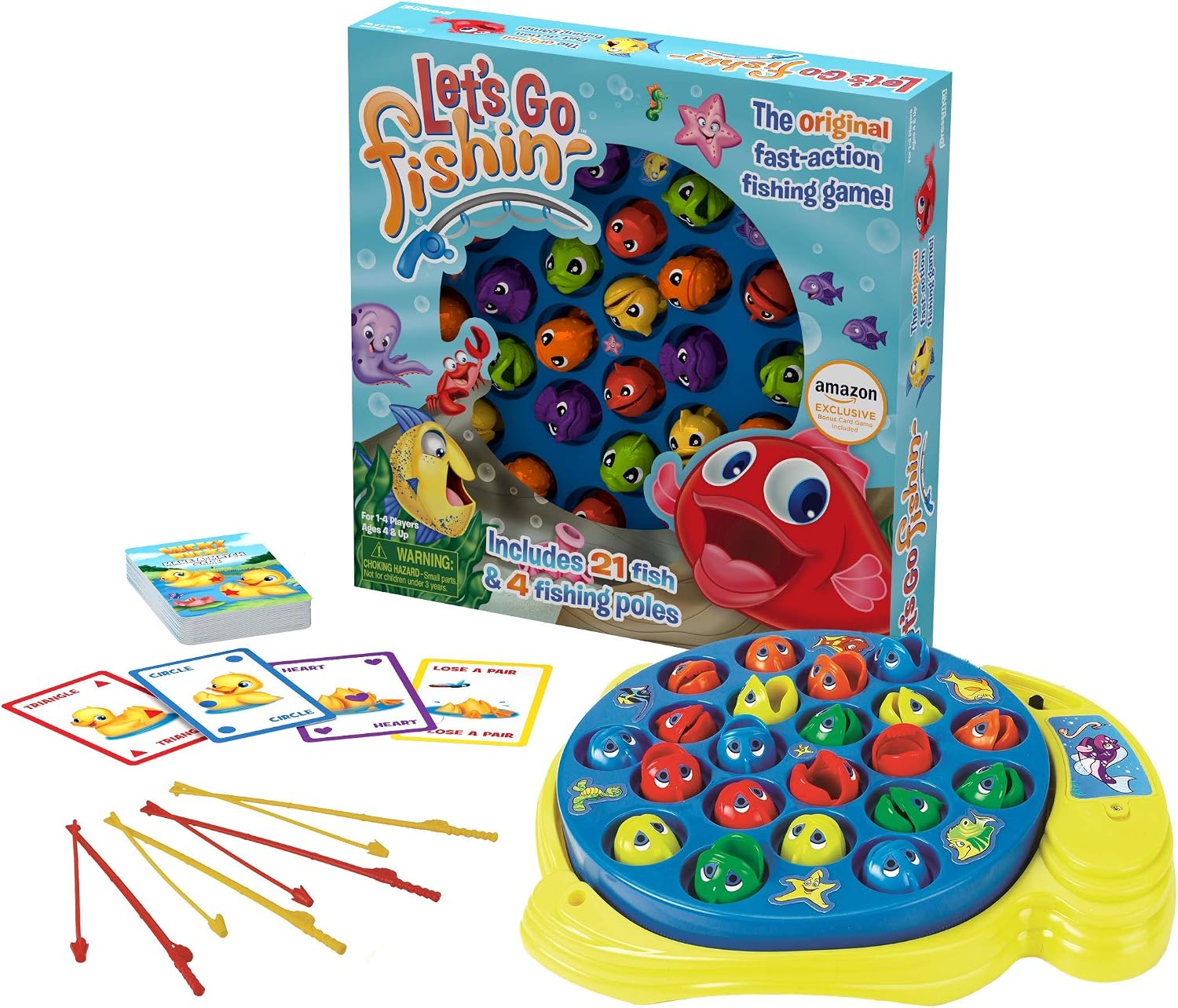 Amazon Exclusive Bonus Edition Let's Go Fishin' with Lucky Ducks MAM Card Game | 1-4 Players, Ages 4+
