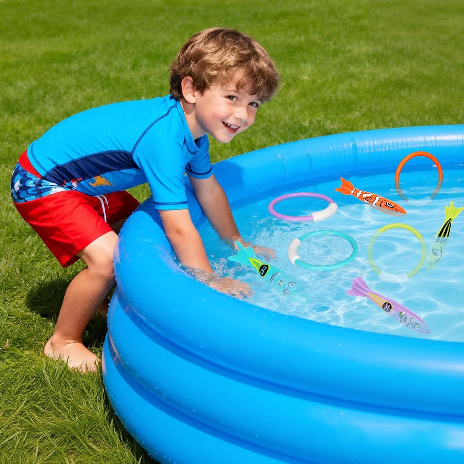 Korlon Tec Underwater Pool Toys for Kids Ages 4-8 8-12, Summer Training Swim Pool Diving Toys Set for Fun Water Games