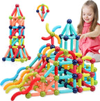 COUOMOXA Magnetic Building Blocks for Toddlers: STEM Educational Toys for 3 4 5+ Years Old Kids - Magnetic Stick Montessori Game for Family for Boys Girls 3-5