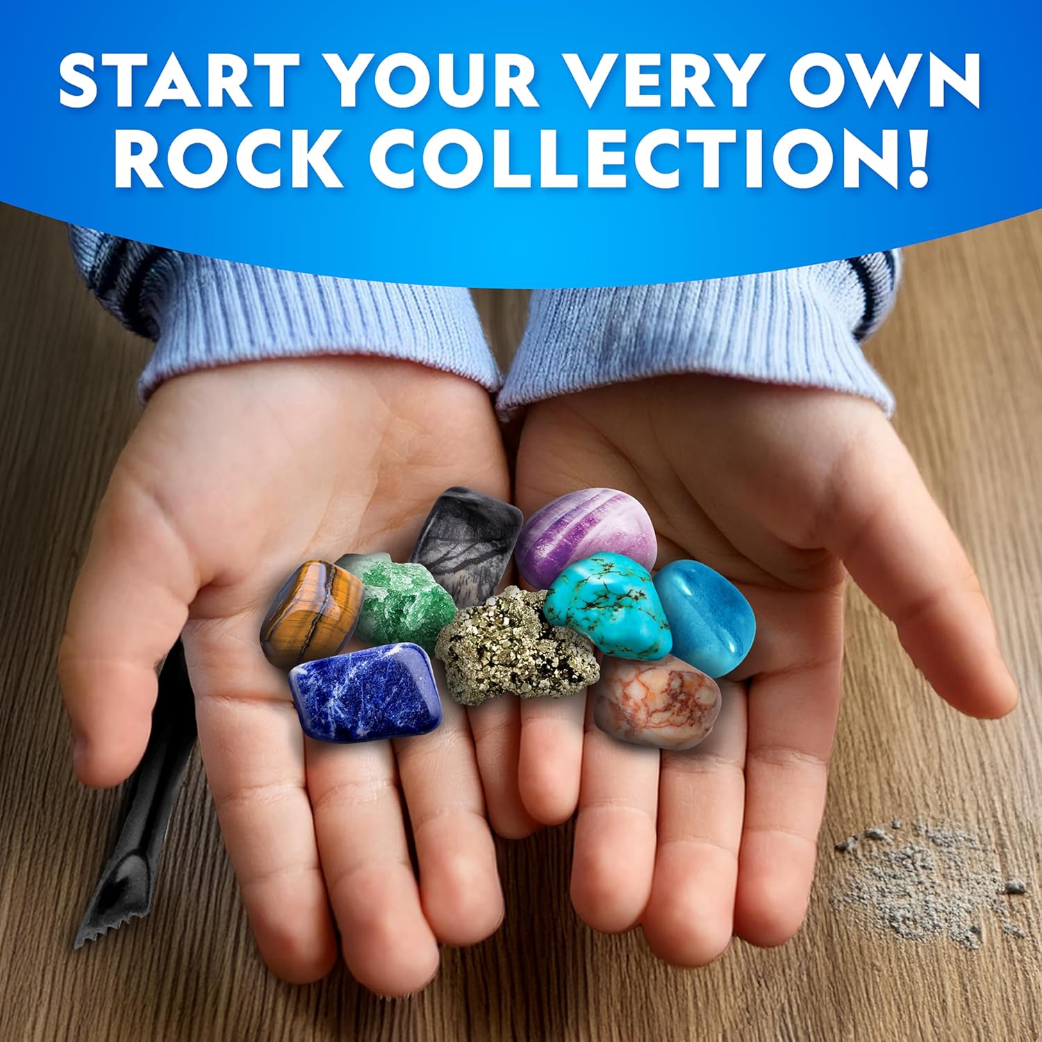 National Geographic Gigantic Gemstone Dig Kit – Excavate Real Gems from a Giant Dig Brick, Gem Mining Kit for Kids, STEM Rock Collection Activity, Includes Tools & Learning Guide