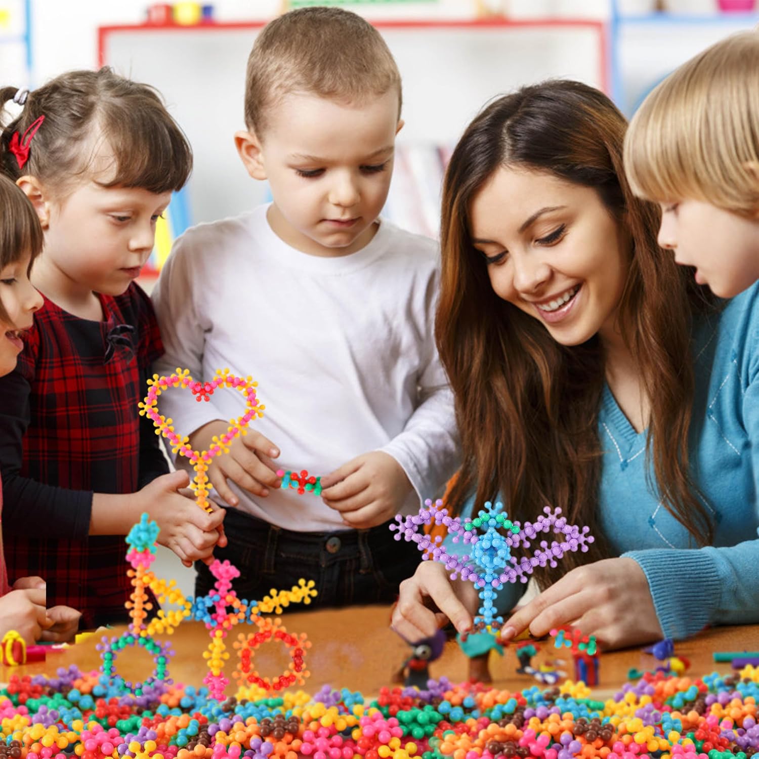 Building Blocks Kids STEM Toys Educational Building Toys Discs Sets Interlocking Solid Plastic for Preschool Kids Boys and Girls Aged 3+, Safe Material Creativity