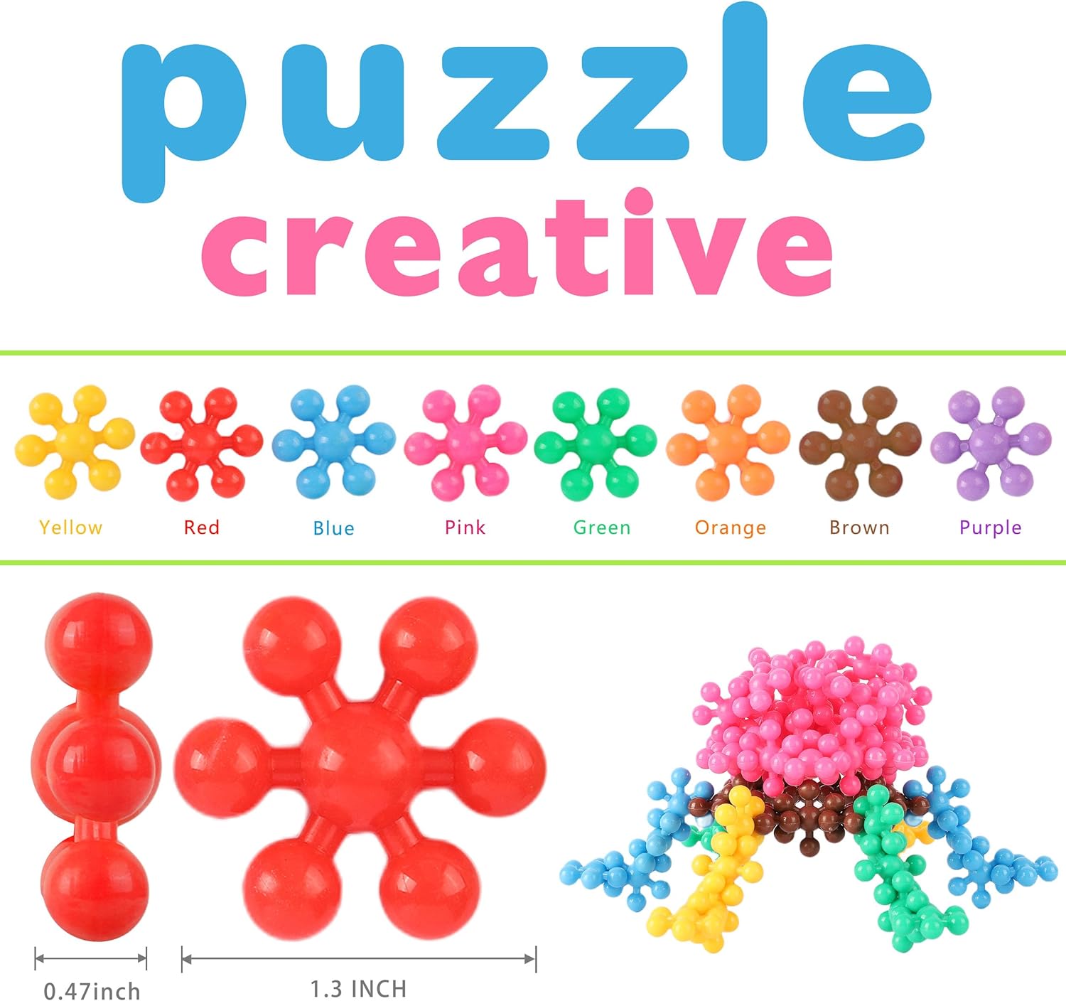 Building Blocks Kids STEM Toys Educational Building Toys Discs Sets Interlocking Solid Plastic for Preschool Kids Boys and Girls Aged 3+, Safe Material Creativity