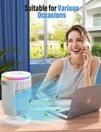Portable Air Conditioners,Evaporative Air Cooler with Remote,120° Oscillating,1200ML Personal Mini Air Conditioner Fan Cooling Fan with 2 Modes,3 Speeds, Portable AC Unit for Bedroom Office