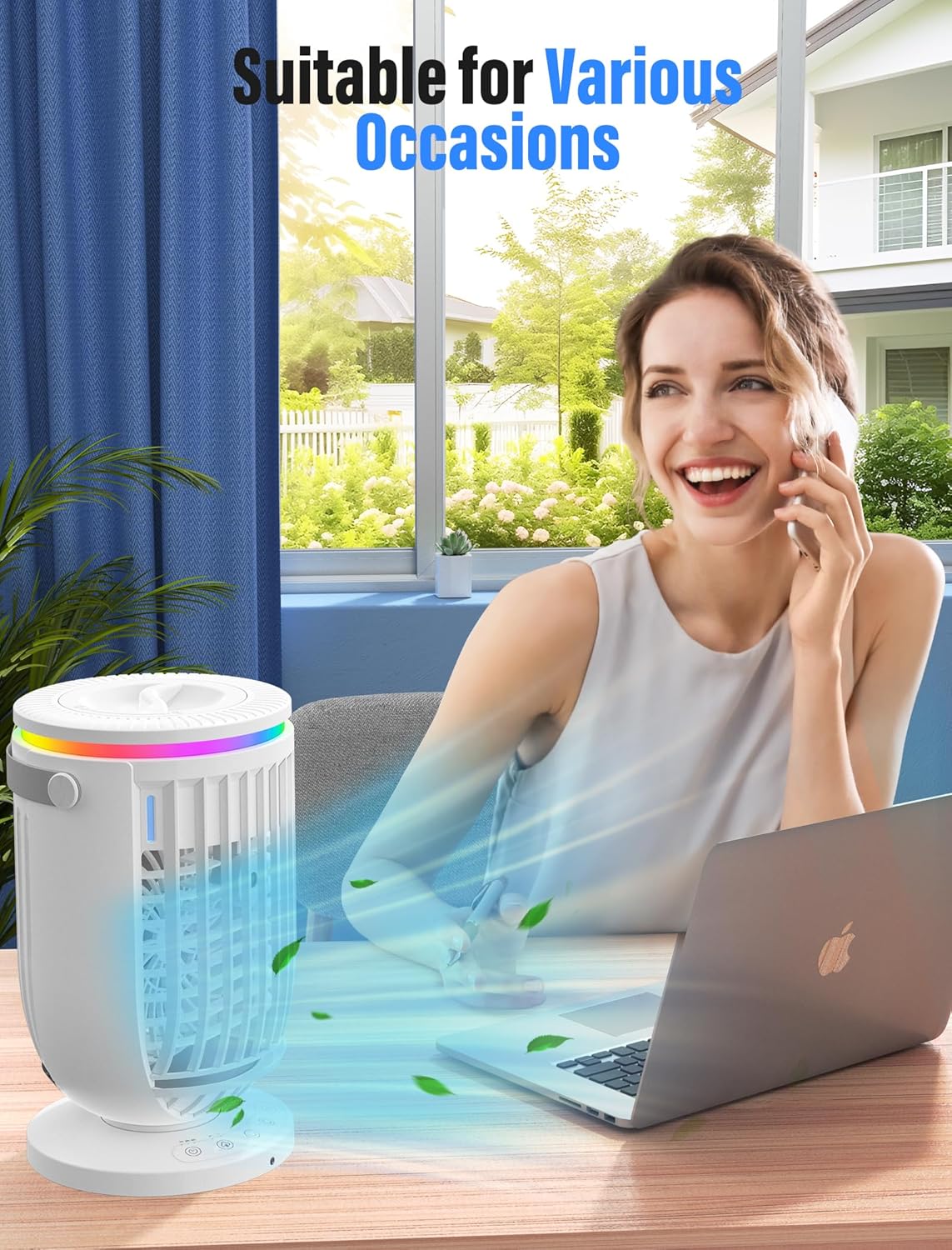 Portable Air Conditioners,Evaporative Air Cooler with Remote,120° Oscillating,1200ML Personal Mini Air Conditioner Fan Cooling Fan with 2 Modes,3 Speeds, Portable AC Unit for Bedroom Office