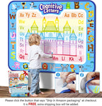 Jasonwell Aqua Water Doodle Mat 40 X 32 Inches Large Magic Drawing Doodling Mat Coloring Mat Educational Toys Christmas Birthday Gifts for Kids Toddler Boys Girls Age 2 3 4 5 6 7 8 Year Old