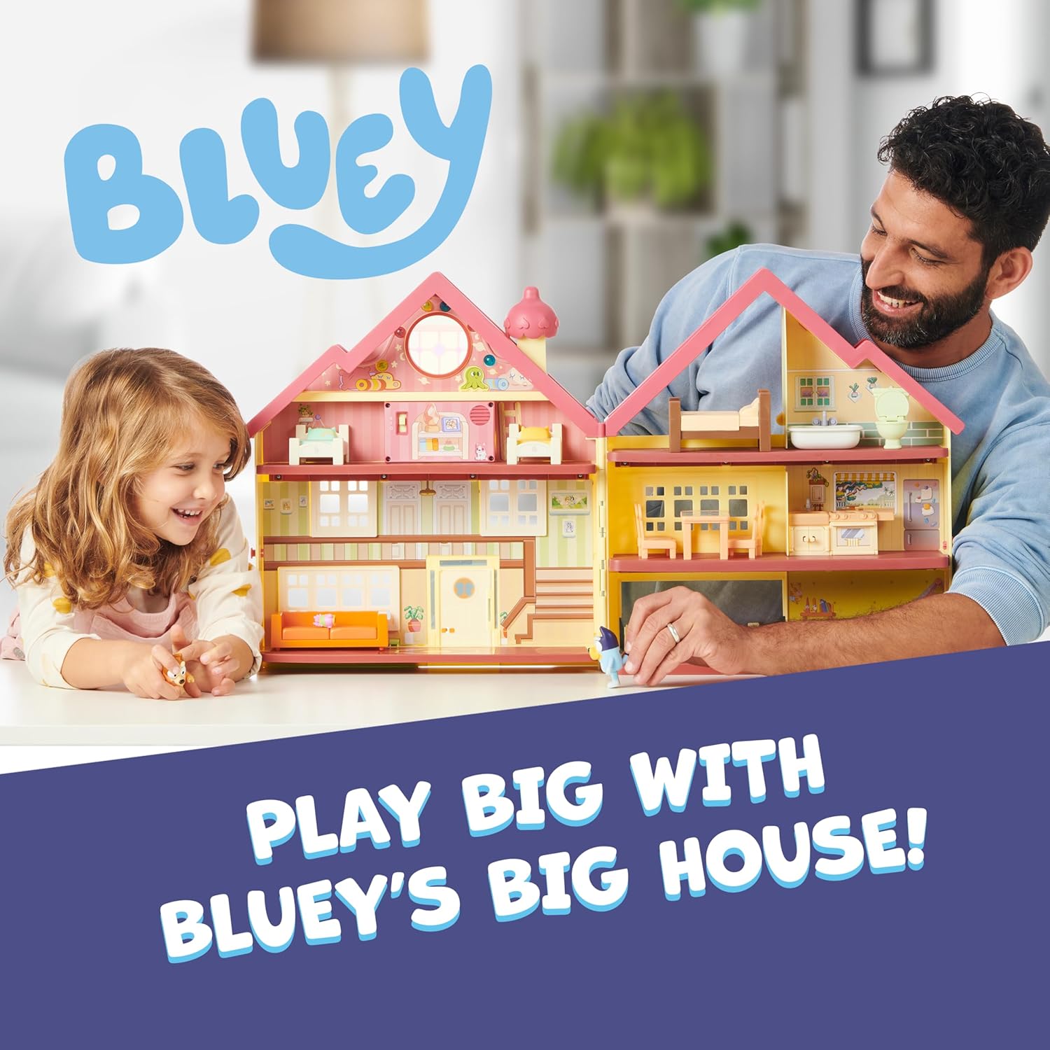 Bluey House Playset for Kids, XL Ultimate Interactive Lights and Sounds Playhouse Toys, Includes Dance Floor, Dollhouse, Toy Set Ages 3+