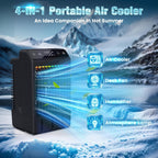 Portable Air Conditioners: Mini AC Fan Swamp Evaporative Cooler with 1000ML Water Tank USB Powered Personal Car Air Conditioner for Room Bedroom Office Camping Tent