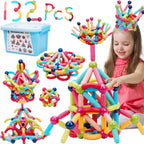 COUOMOXA Magnetic Building Blocks for Toddlers: STEM Educational Toys for 3 4 5+ Years Old Kids - Magnetic Stick Montessori Game for Family for Boys Girls 3-5
