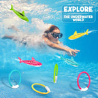 Korlon Tec Underwater Pool Toys for Kids Ages 4-8 8-12, Summer Training Swim Pool Diving Toys Set for Fun Water Games