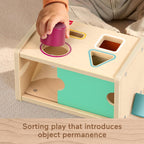 Wood Montessori Toy Object Permanence Box Sort & Find, American Montessori Society Seal of Excellence, Wooden Shape-Sorter Learning Activity for Baby Ages 1+ Years