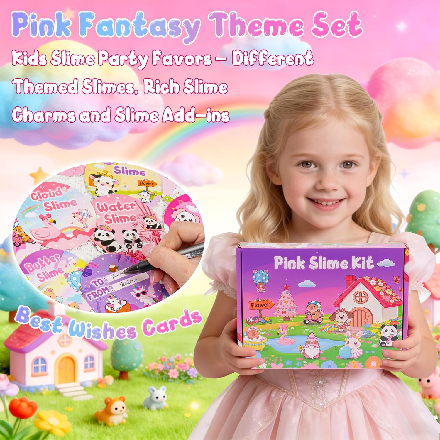 Cloud Slime kit for Girls Ages 8-12, Toys for Girls and Boys, for Kids Slime Set Party kit Goodie Bag Stuffers, 4 5 6 7 8 9 10 Year Old Girl Birthday Gift Cute Stuff