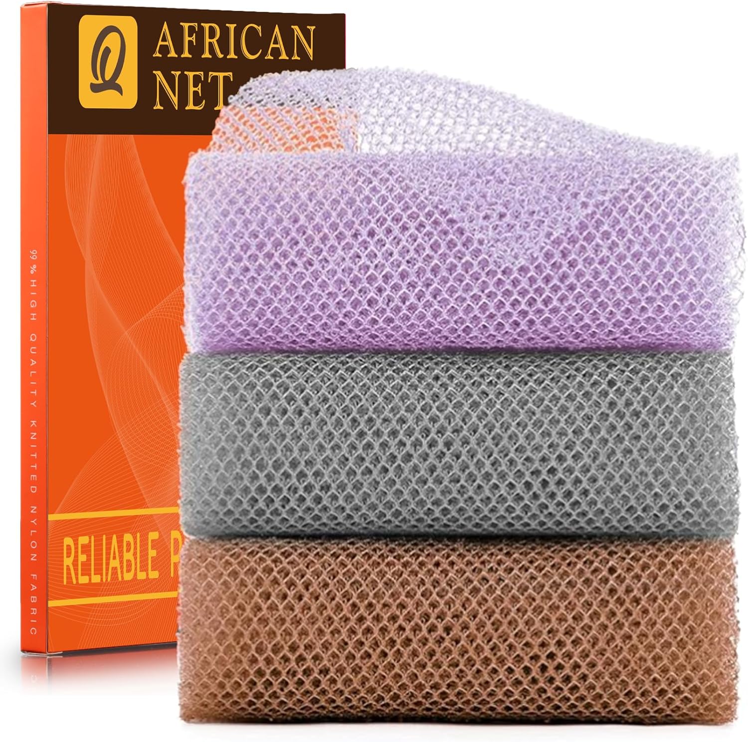 African Bath Sponge African Net Long Net Bath Sponge Exfoliating Shower Body Scrubber Back Scrubber Skin Smoother,Great for Daily Use