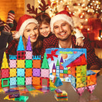 Magnetic Tiles Building Blocks for 3 4 5 6 7 8+ Years Old Boys Girls Colorful Magnet Stacking Toys Birthday Gift for Toddlers STEM Preschool Educational Construction Tiles Set