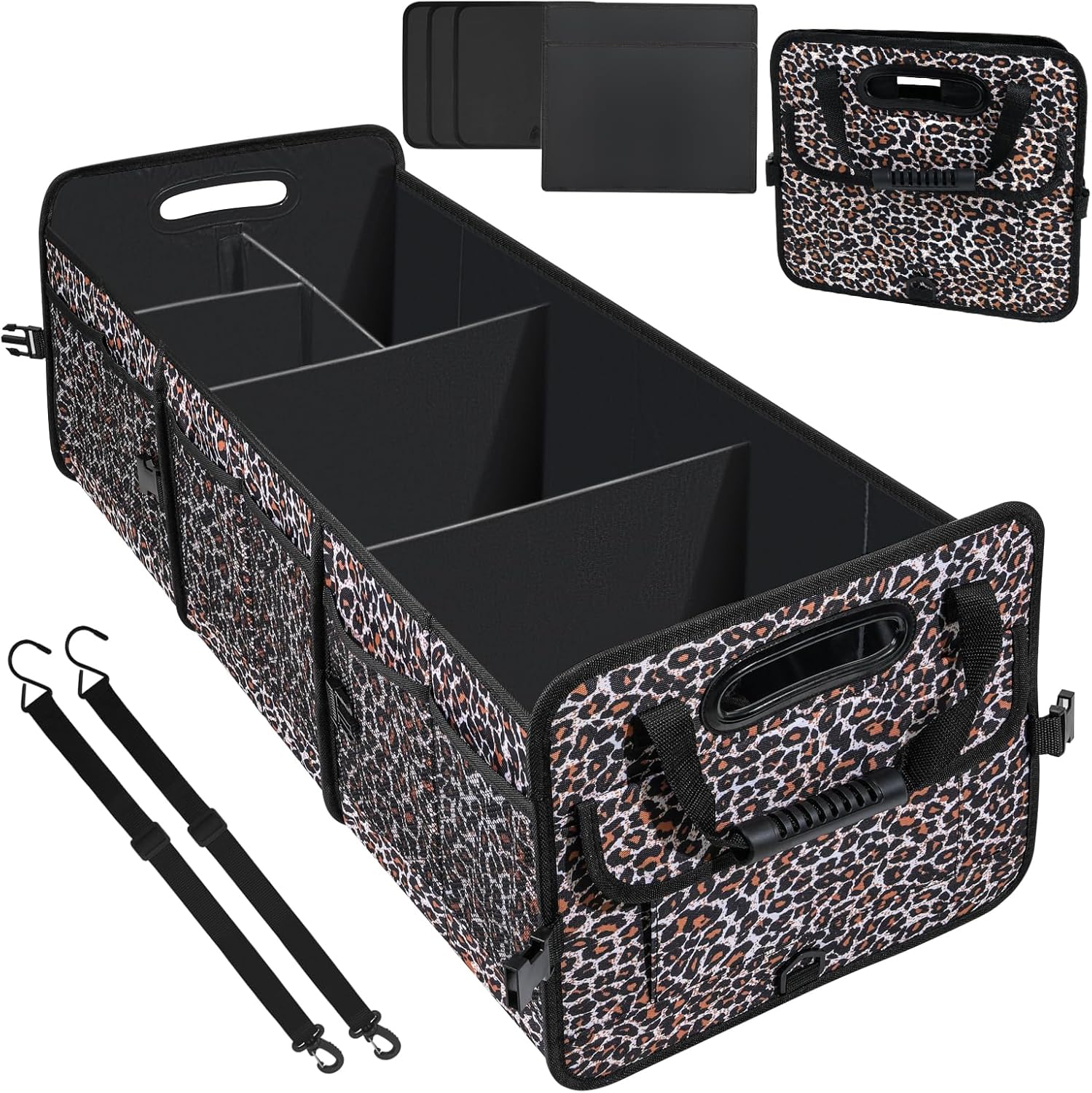 Trunk Organizer for Car, Sturdy Storage Organization with Non-Slip Bottom Strips, 95L Large Capacity Cargo Organizer for Suv, Truck, Sedan, Waterproof Portable Car Organizers for Women Men