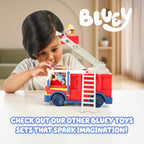 Bluey Garbage Truck Playset, Bingo & Bin Man Figures, Interactive Lever | Includes 2 rubbish bins, 2.5-inch articulated figures, two-seat cab, and rear storage for garbage trucks play