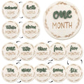 7 Pack Baby Monthly Milestone Signs, Double Sided Baby Milestone Signs Wooden Baby Announcement Sign for 1-12 Months Baby Milestone Pictures