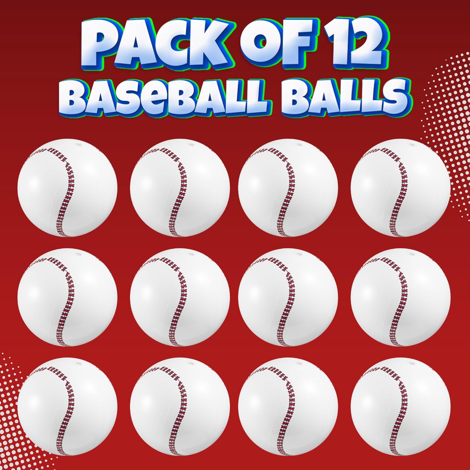 Inflatable Balls (Pack of 12) 16-inch, Beach Balls Bulk for Beach Toys & Birthday Party Decorations & Party Favors for Kids, Goodie Bags Stuffers