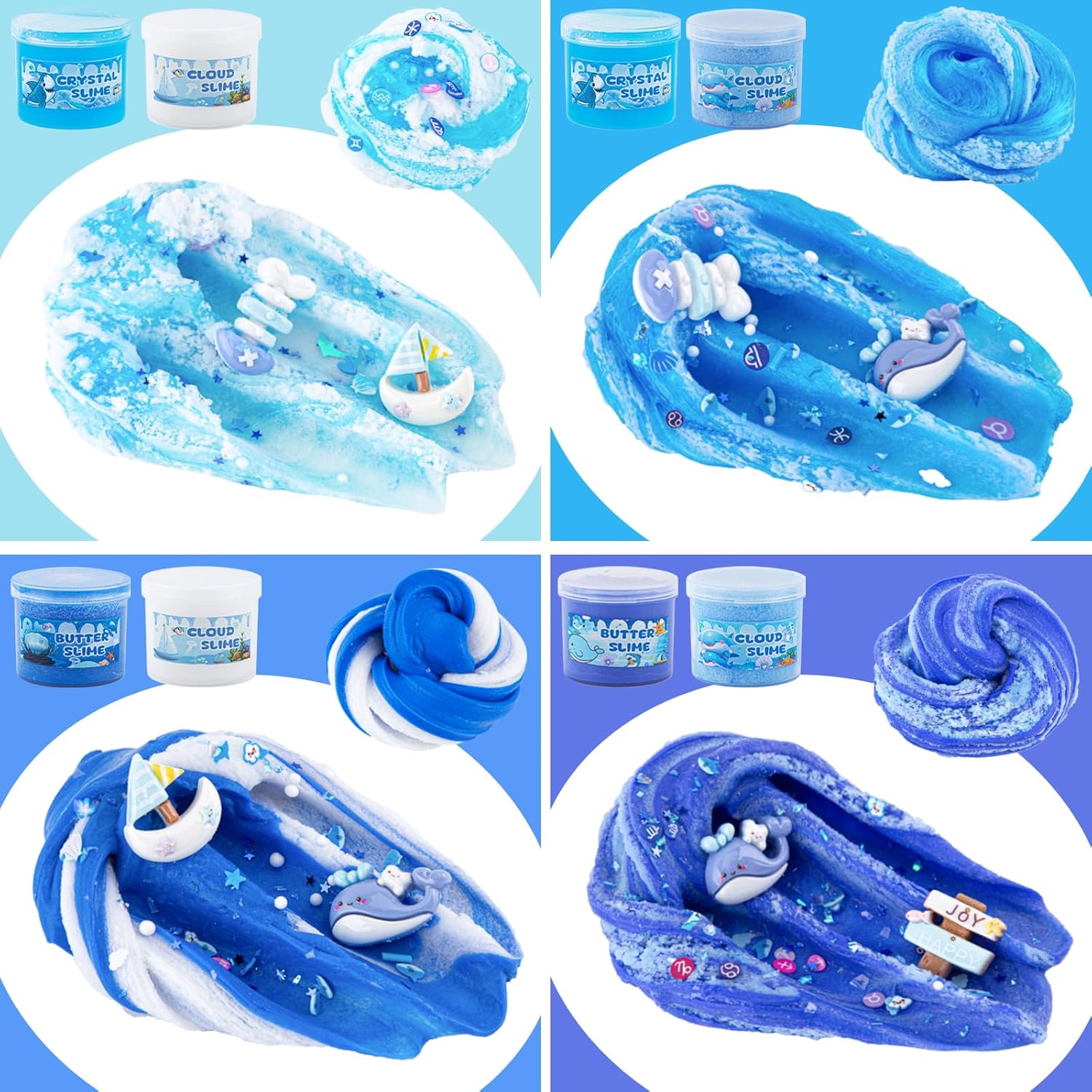 Cloud Slime kit for Girls Ages 8-12, Toys for Girls and Boys, for Kids Slime Set Party kit Goodie Bag Stuffers, 4 5 6 7 8 9 10 Year Old Girl Birthday Gift Cute Stuff