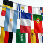2026 World Cup Flag Bunting String, Double-Sided Polyester Rope 15m - Soccer tournament Bunting Banner for Party Decorations for Tournaments, Garden Streets & Pub Bar