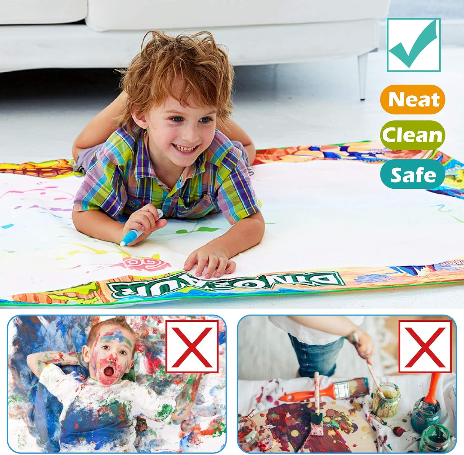 Jasonwell Aqua Water Doodle Mat 40 X 32 Inches Large Magic Drawing Doodling Mat Coloring Mat Educational Toys Christmas Birthday Gifts for Kids Toddler Boys Girls Age 2 3 4 5 6 7 8 Year Old