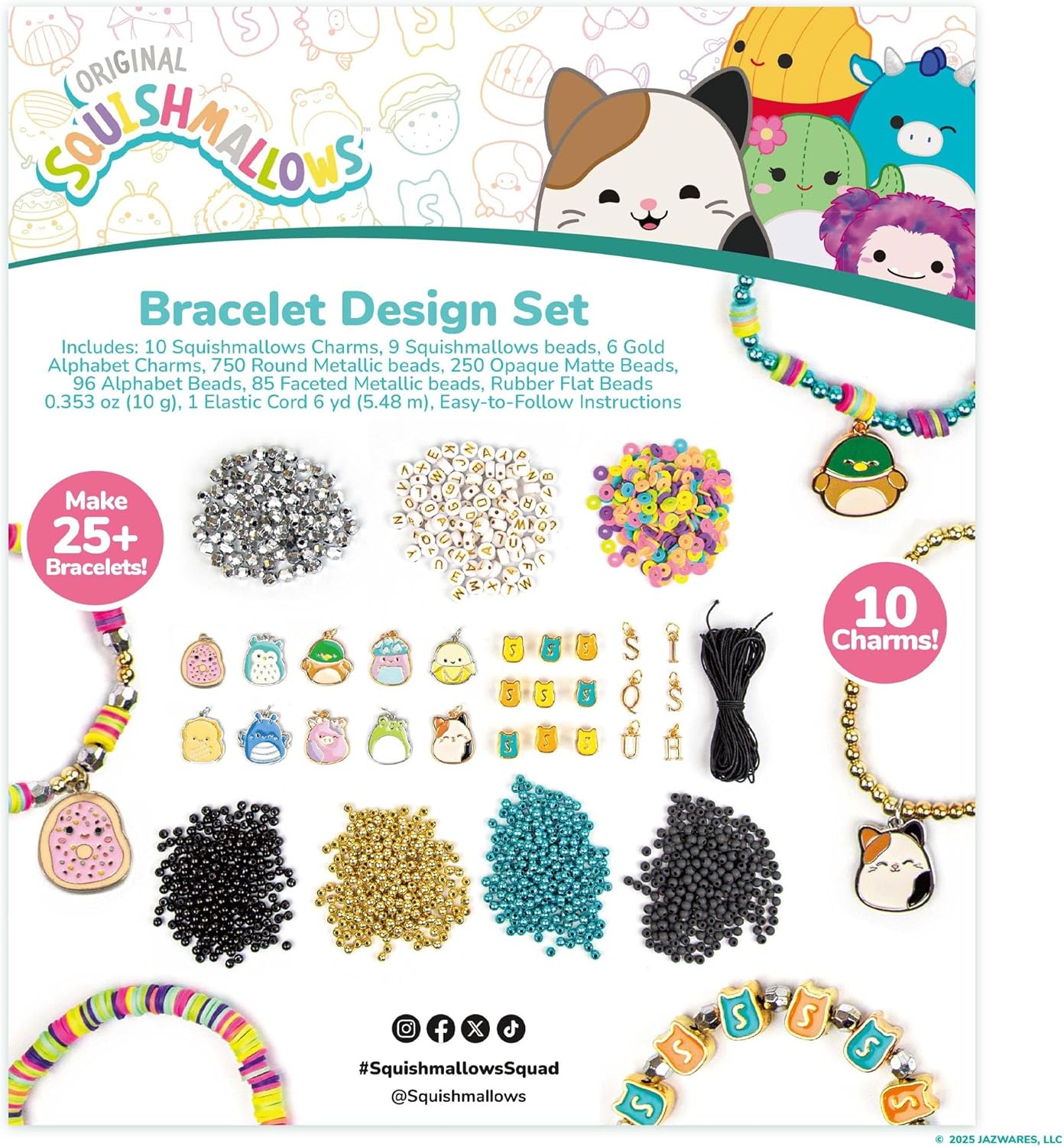 Original Squishmallows Bracelet Design Set, Cute & Friendship Bracelet Kit, Jewelry Making Kit, Charm Bracelet Making Kit, Beading & Jewelry Making, Friendship Bracelet Making Kit