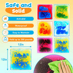 Sensory Floor Tiles for Kids Toddlers: 6 Pack Liquid Play Mats, 12"x12" Squares Autism Sensory Puzzle Pad, Lava Tiles Games Dance Step Pads, Preschool Classroom Montessori Gross Motor Daycare Toys