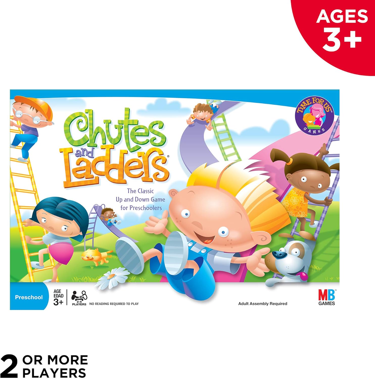 Chutes and Ladders Board Game, 2 to 4 Players, Gift for Kids, Preschool Classroom Games, Ages 3+