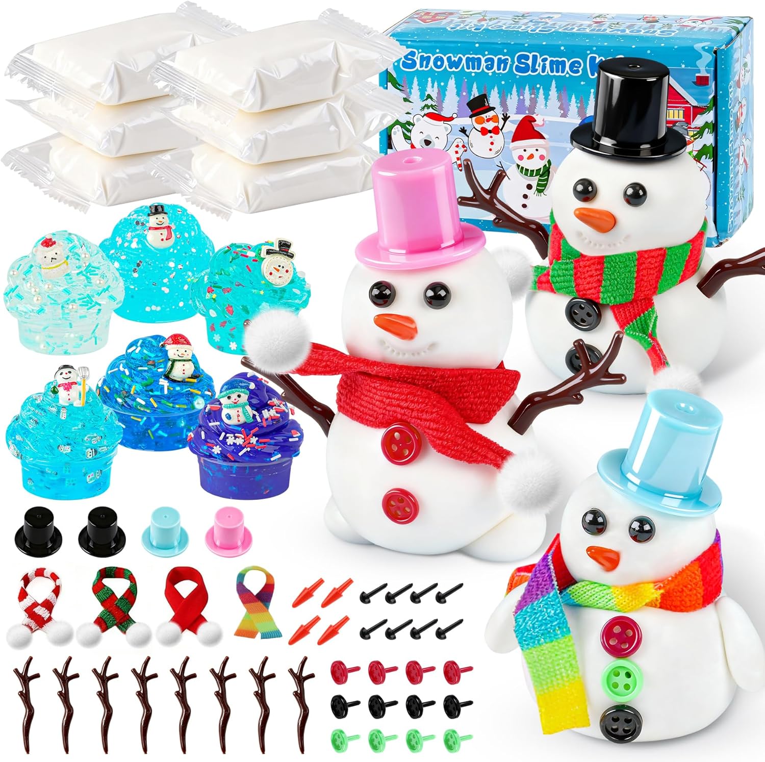 Cloud Slime kit for Girls Ages 8-12, Toys for Girls and Boys, for Kids Slime Set Party kit Goodie Bag Stuffers, 4 5 6 7 8 9 10 Year Old Girl Birthday Gift Cute Stuff