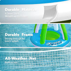 JOYIN Inflatable Pool Float Set Volleyball Net & Basketball Hoops, Balls Included for Kids and Adults Swimming Game Toy, Summer Floaties, Volleyball Court |Basketball