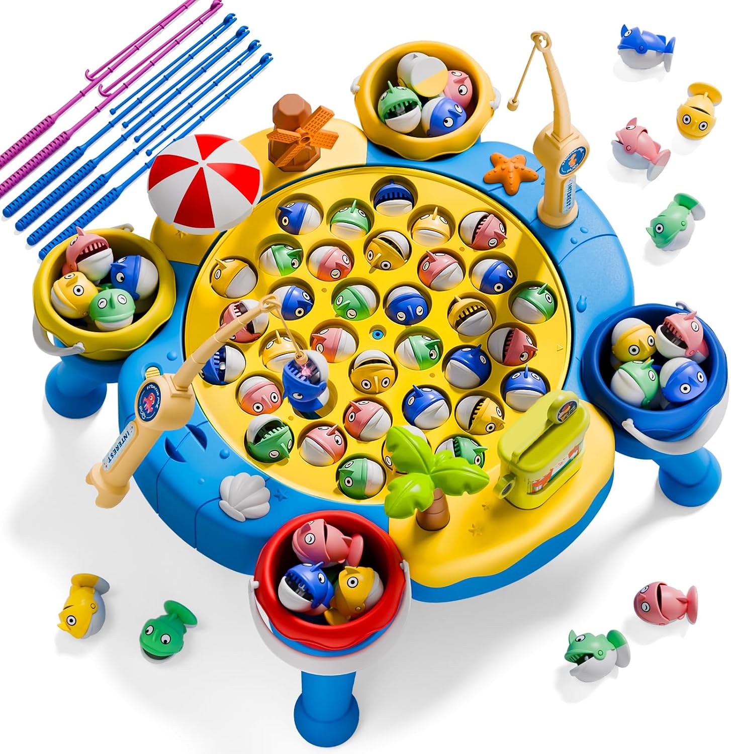 ORANGE OCEAN 66 PCS Magnetic Fishing Games for Kids Ages 4-8, Toddler Board Games for Kids 4-6 8-12, Toys for 3 4 5 6 Year Old Boys Girls, Ideas Birthday Gifts for Boys Girls 3-5 6-8
