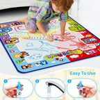 Jasonwell Aqua Water Doodle Mat 40 X 32 Inches Large Magic Drawing Doodling Mat Coloring Mat Educational Toys Christmas Birthday Gifts for Kids Toddler Boys Girls Age 2 3 4 5 6 7 8 Year Old