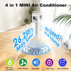 Portable Air Conditioners, 120 °rotating tower fan, portable AC for 3 wind speeds,Storm mode, 8H timing, Evaporative Air Cooler with remote control,750ML water tank, spray,cooling fan for home - white