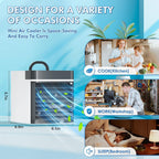 Portable Air Conditioners, Mini Air Cooler with 3 Speeds, Anti-leakage Water Personal Ice Air Conditioner for Room Desk Office Home Tent(W-03)