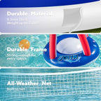 JOYIN Inflatable Pool Float Set Volleyball Net & Basketball Hoops, Balls Included for Kids and Adults Swimming Game Toy, Summer Floaties, Volleyball Court |Basketball