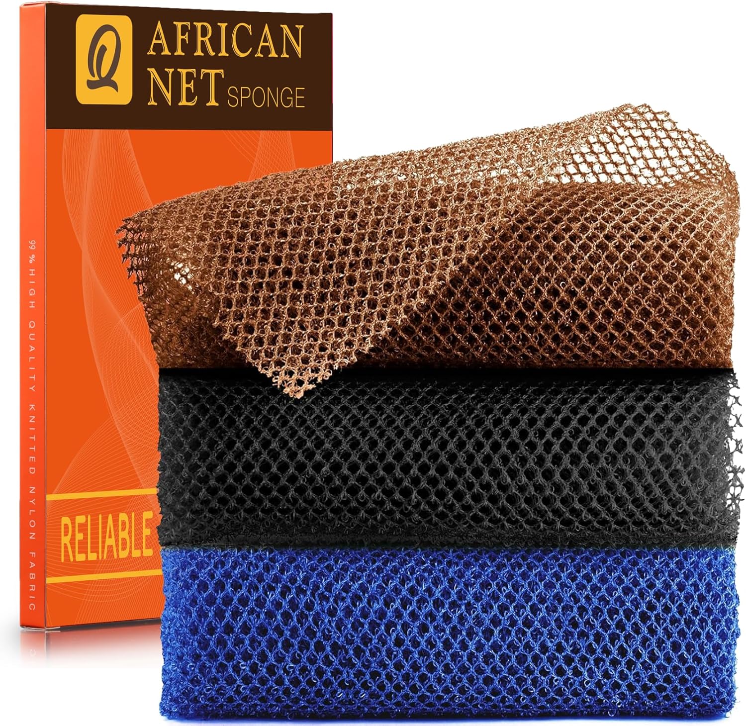 African Bath Sponge African Net Long Net Bath Sponge Exfoliating Shower Body Scrubber Back Scrubber Skin Smoother,Great for Daily Use