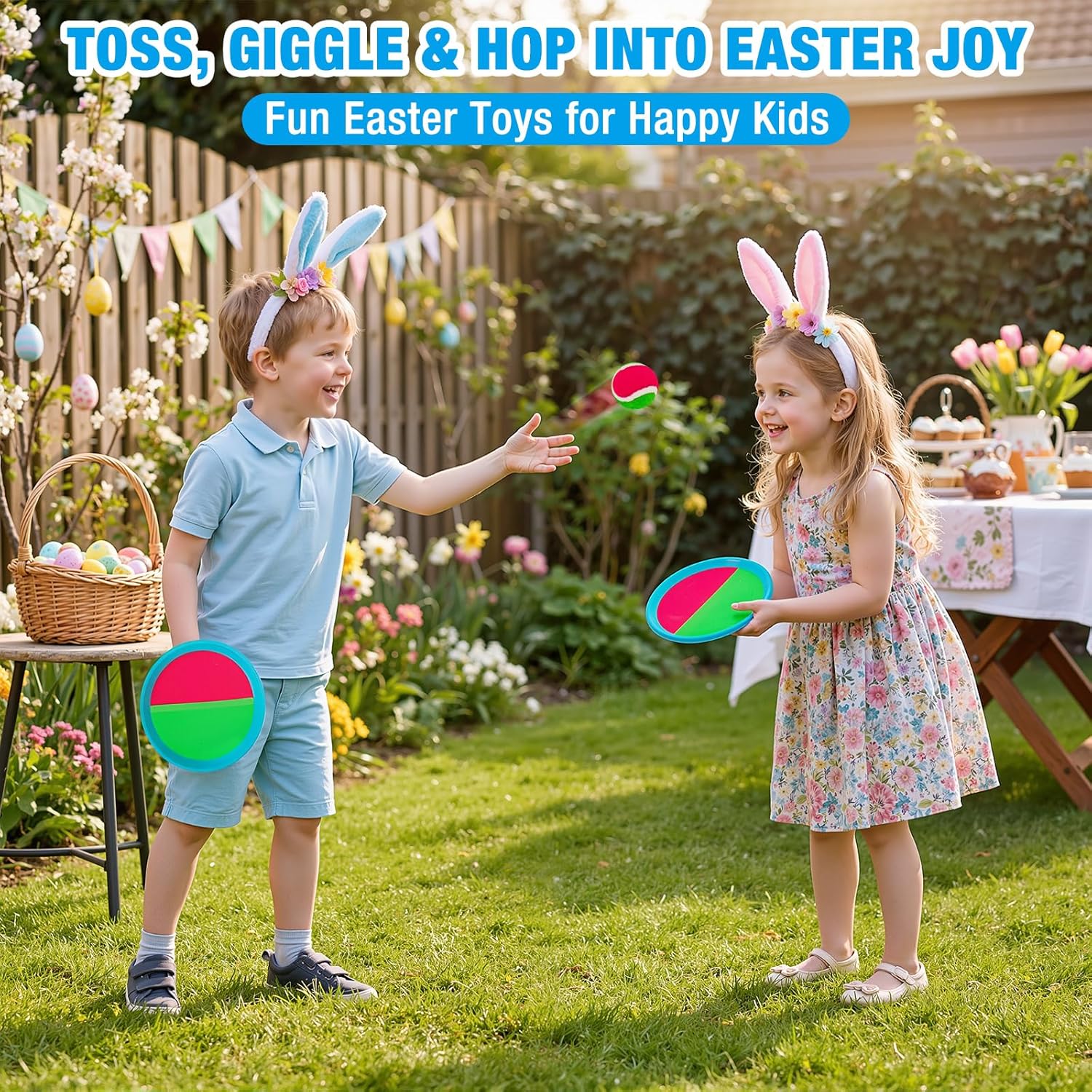 Ayeboovi Toss and Catch Ball Outdoor Beach Pool Toys for 3 4 5 6 7 8 Year Old Boys Girls Birthday Gifts Easter Basket Stuffers Outside Yard Games for Kids and Family Activities
