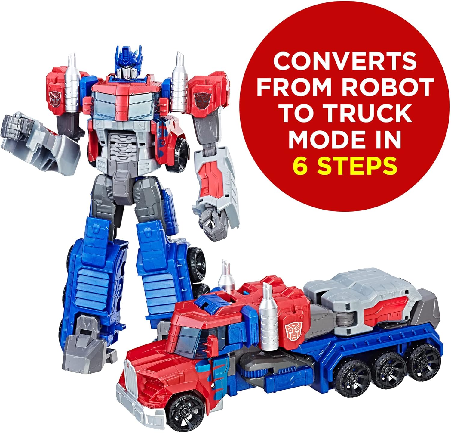 Toys Heroic Optimus Prime Action Figure - Timeless Large-Scale Figure, Changes into Toy Truck - Toys for Kids 6 and Up, 11-inch