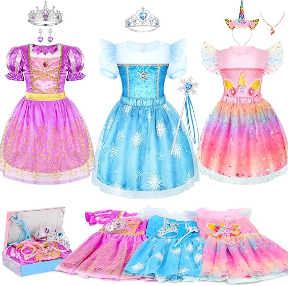 princess dress up toys Funmission Princess Dress Up For Little Girl Toys, 9Pcs Dress Up Clothes For Girls, Princess Costume Girls, Girl Dress Up Clothe